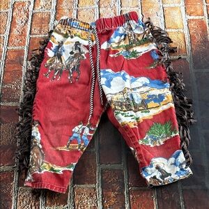 Liberty Casual Red and Brown Bottoms with Vibrant Patterns